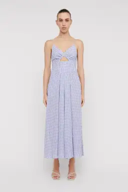 Scanlan Theodore Strappy Gingham Dress Mauve Size 6 for rent on The Volte - image 1