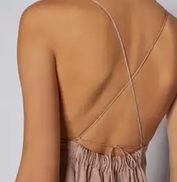 Scanlan Theodore Italian Linen Shoestring Dress Cappuccino Size 6 for rent on The Volte - image 5