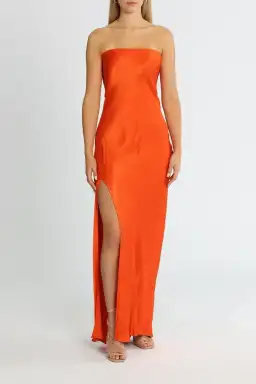 Bec & Bridge Lila Strapless Maxi Dress Blood Orange Size 10