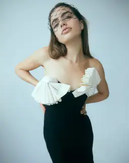 Rachel Gilbert Lavina Midi Dress Black/White Size 1 / AU 8 for rent on The Volte - image 1