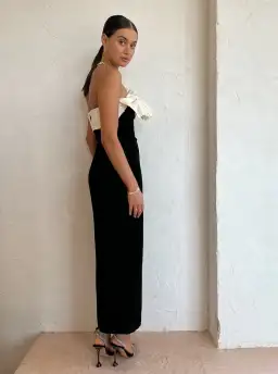 Rachel Gilbert Lavina Midi Dress Black/White Size 1 / AU 8 for rent on The Volte - image 3