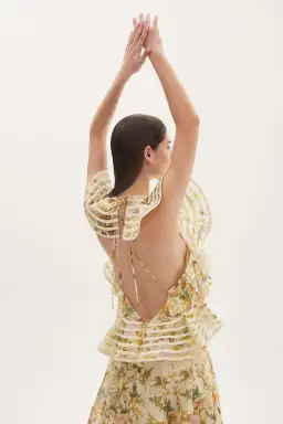 Alemais Eden Flounce Midi Dress Floral Size 6 for rent on The Volte - image 2