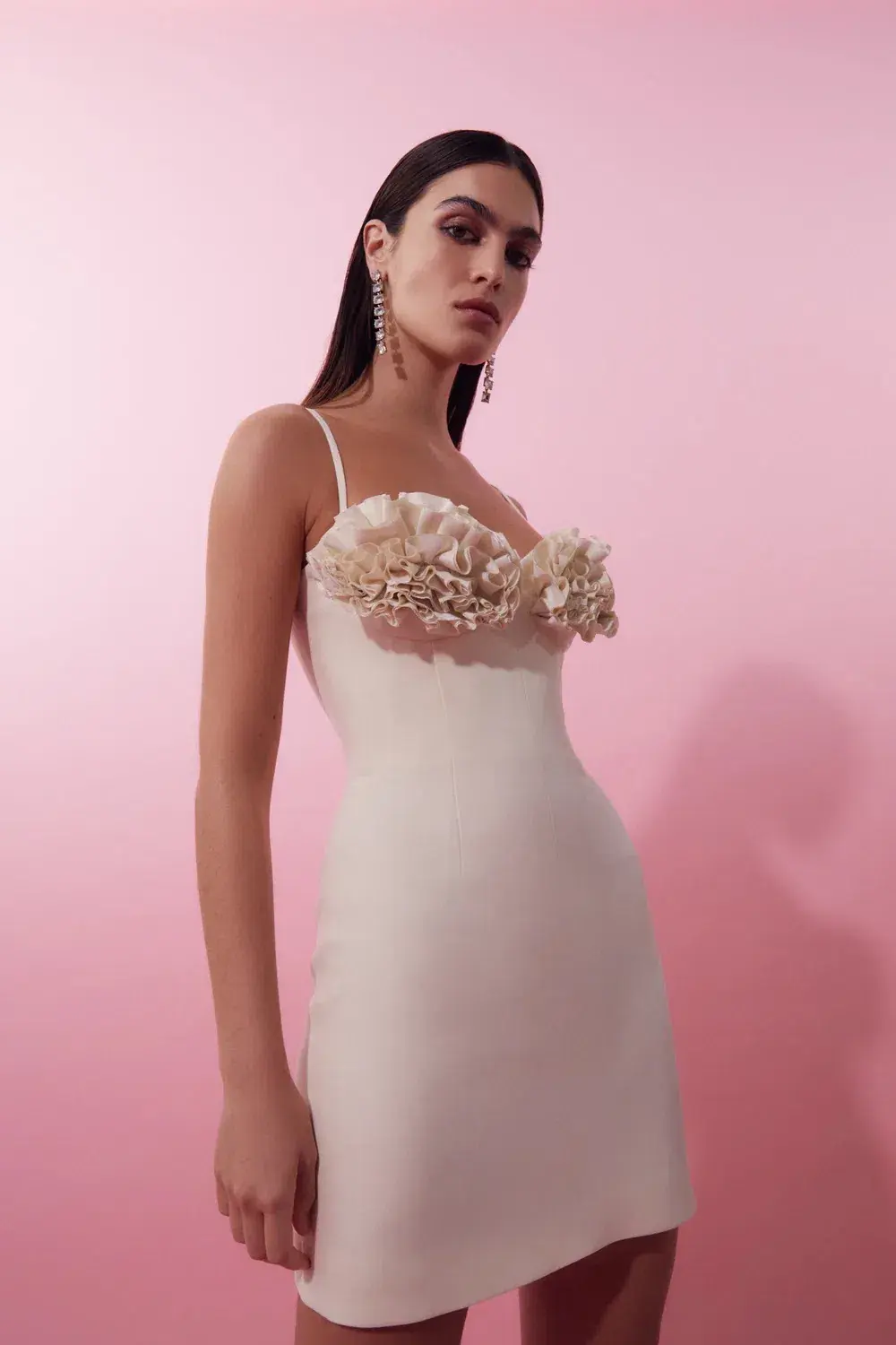 Rachel Gilbert Margot Mini Dress in Coconut Size 1 / AU 8 for rent on The Volte - main image