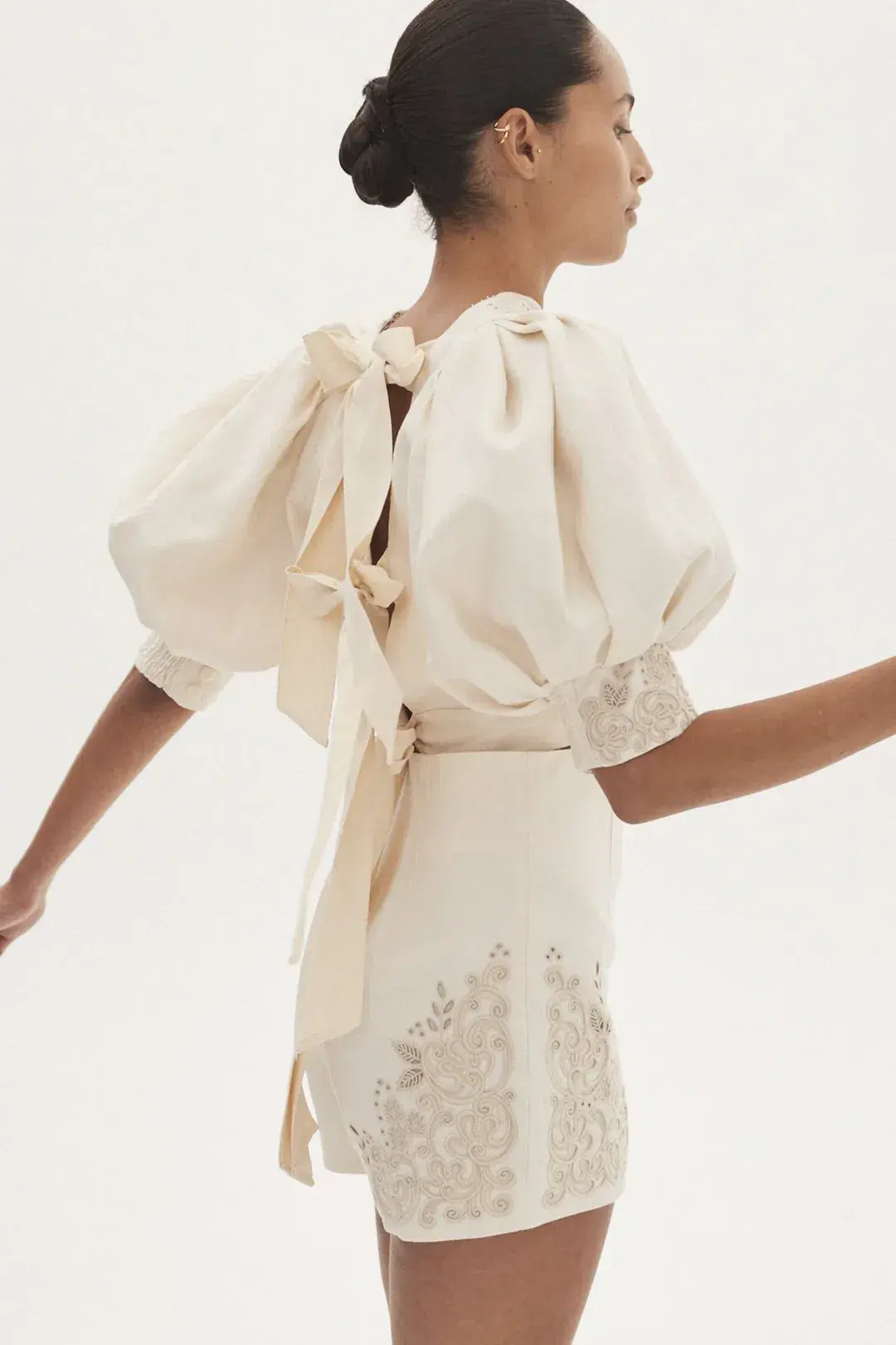 Alemais Violeta Tie Back Top Cream Size 6 for rent on The Volte - main image