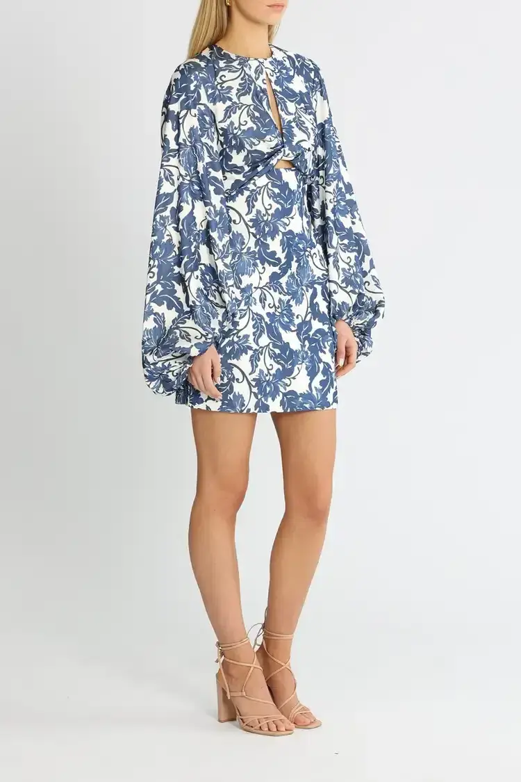 Significant Other Holly Mini Dress Blue Print Size 12 for rent on The Volte - main image