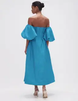 Aje Eugenie Off Shoulder Midi Dress Blue Size 16 for rent on The Volte - image 3