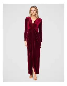 Pilgrim Lundi Dress Burgundy Velvet Size 10 for rent on The Volte - image 1