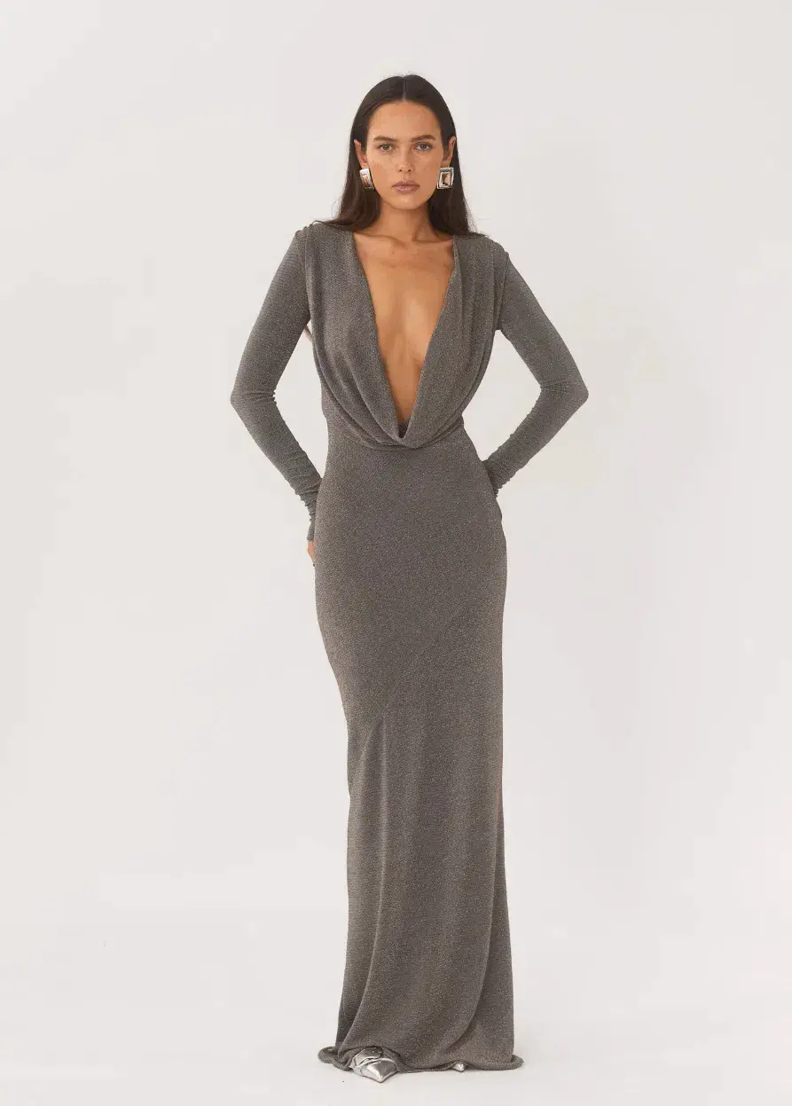 Arcina Ori Jen Dress Cool Grey Size 12 for rent on The Volte - main image