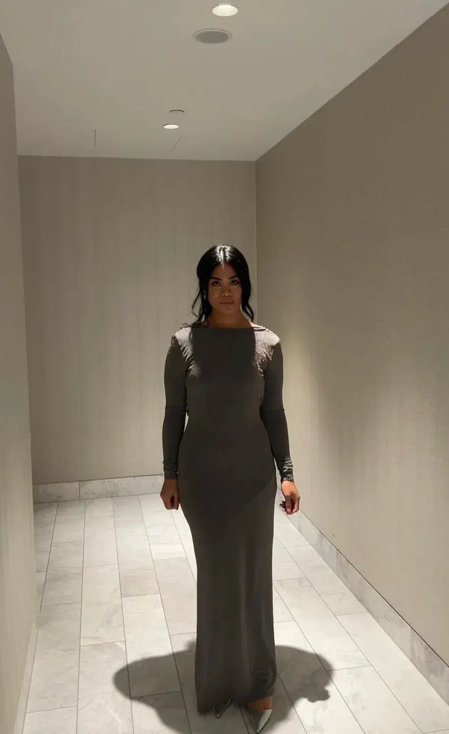 Arcina Ori Jen Dress Cool Grey Size 12 for rent on The Volte - main image