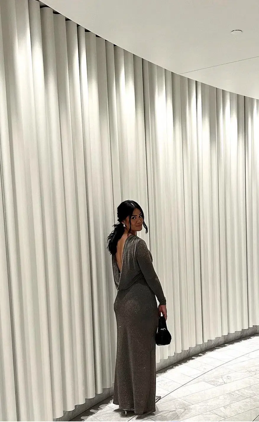 Arcina Ori Jen Dress Cool Grey Size 12 for rent on The Volte - main image