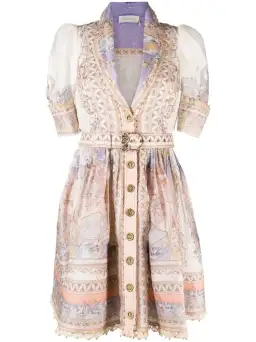 Zimmermann High Tide Mini Shirt Dress Odyssey Print Size 0 / Au 8 for rent on The Volte - image 5