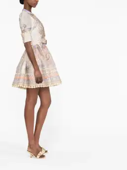 Zimmermann High Tide Mini Shirt Dress Odyssey Print Size 0 / Au 8 for rent on The Volte - image 3