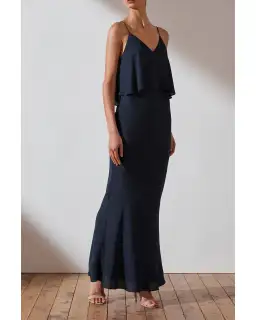 Shona Joy Bias Frill Slip Maxi Dress Navy Size 8 for rent on The Volte - image 1