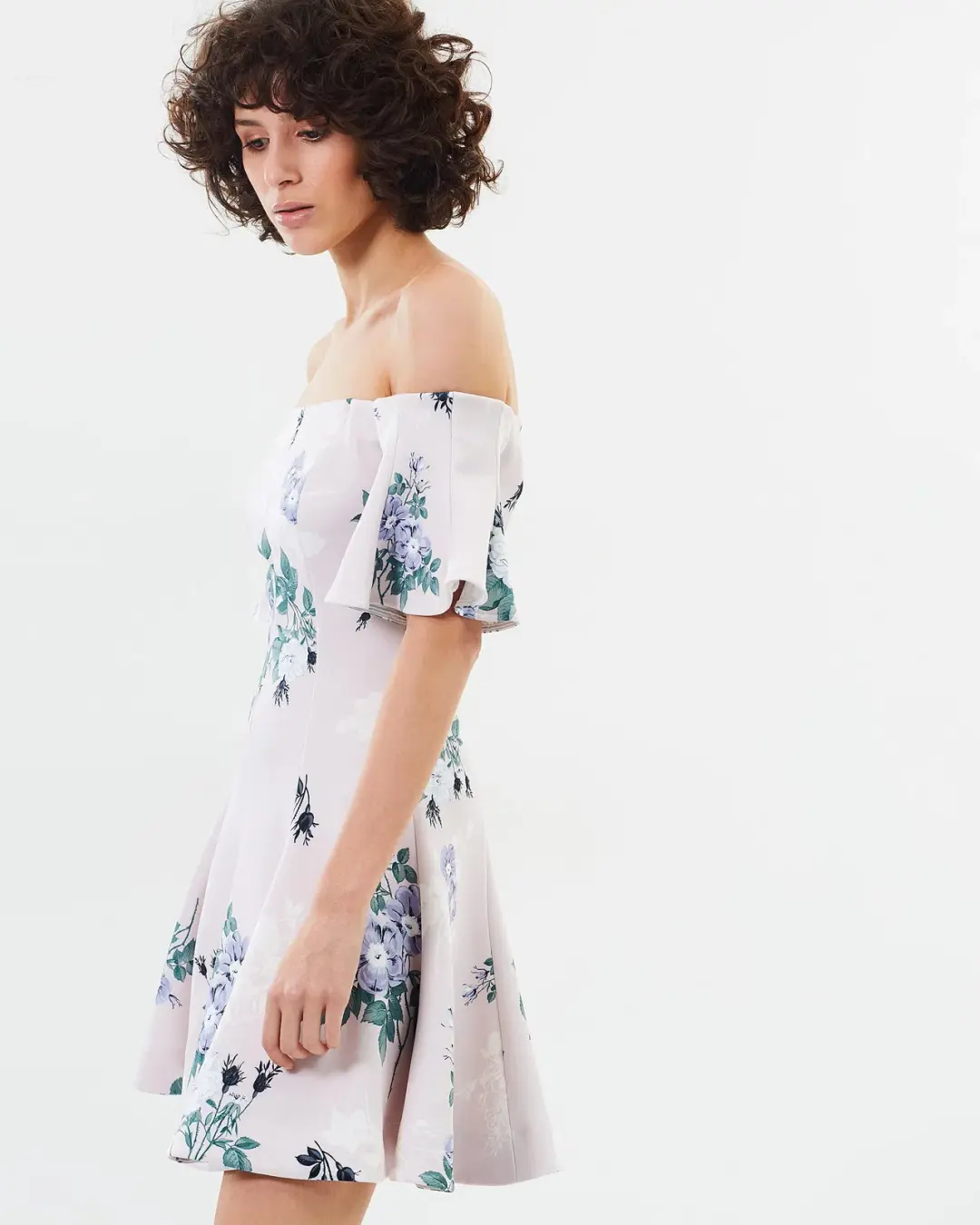 Lover Petunia Off Shoulder Mini Dress Floral Size 6 for rent on The Volte - main image