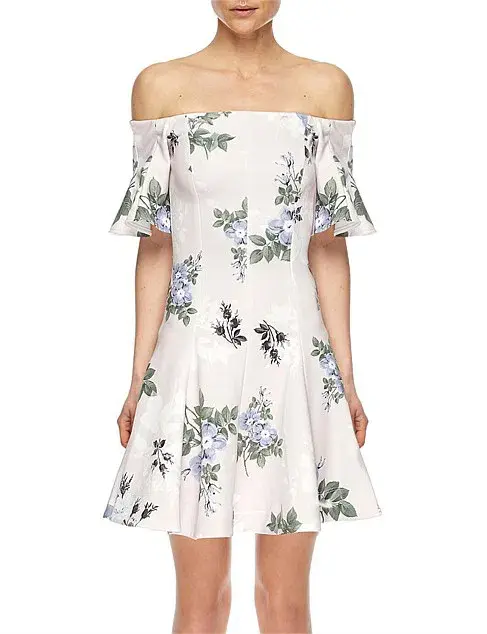 Lover Petunia Off Shoulder Mini Dress Floral Size 6 for rent on The Volte - main image
