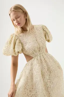Aje Patina Lace Midi Dress Ivory Size AU 14 for rent on The Volte - image 4