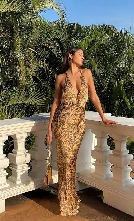 Bec & Bridge Samara Halter Maxi Dress Floral Size 6 for rent on The Volte - main image