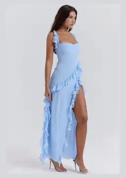 House Of CB Ariela Ruffle Dress Blue Size 8 for rent on The Volte - image 1