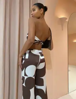 Sir the Label Julien Scarf and Pants Set In Abstract Chocolate Size 1 / AU 8 for rent on The Volte - image 4