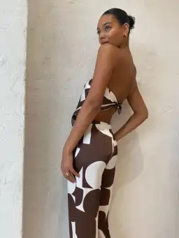 Sir the Label Julien Scarf and Pants Set In Abstract Chocolate Size 1 / AU 8 for rent on The Volte - image 5