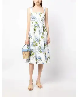 Reformation Tagliatelle Linen Midi Dress Floral Size AU 10