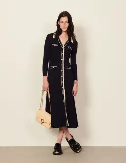 Sandro Paris Alexandrine Ribbed Knit Shirtdress Size 40 / AU 10 for rent on The Volte - image 1