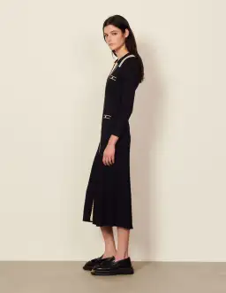 Sandro Paris Alexandrine Ribbed Knit Shirtdress Size 40 / AU 10 for rent on The Volte - image 4