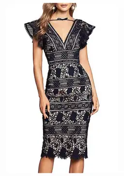 Love Honor Marina Midi Dress in Navy Size 10 for rent on The Volte - image 1
