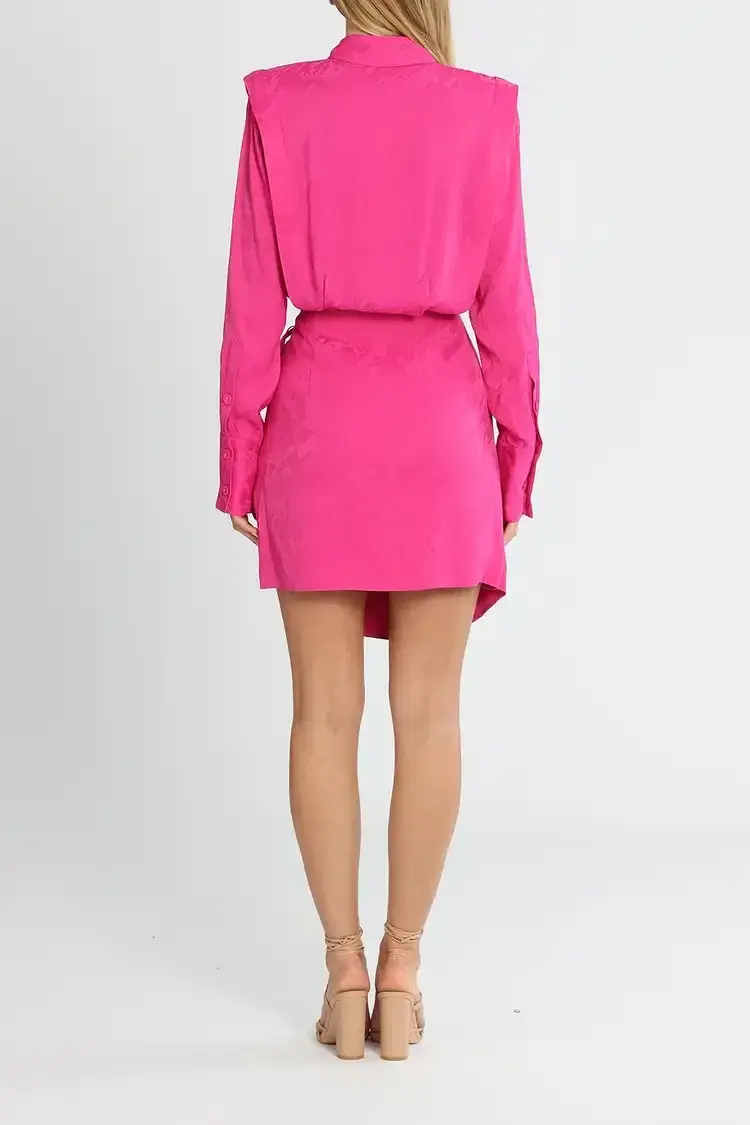 Rebecca Vallance Theresa Shirt Dress Fuschia Pink Size 8 - Image 2