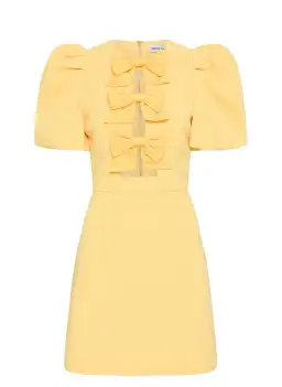Rebecca Vallance Chloe Bow Mini Dress Yellow Size 8 for rent on The Volte - image 3