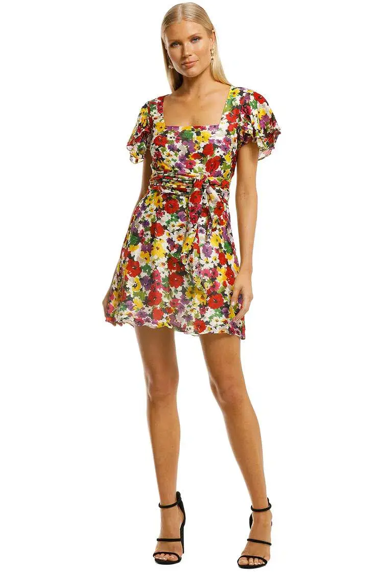Talulah The Blossom Mini Dress Cloud Dancer Multi Print Size 12 for rent on The Volte - main image