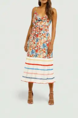 Talulah Merengue Midi Dress Tropicana Floral Multi Print Size 8 for rent on The Volte - image 1