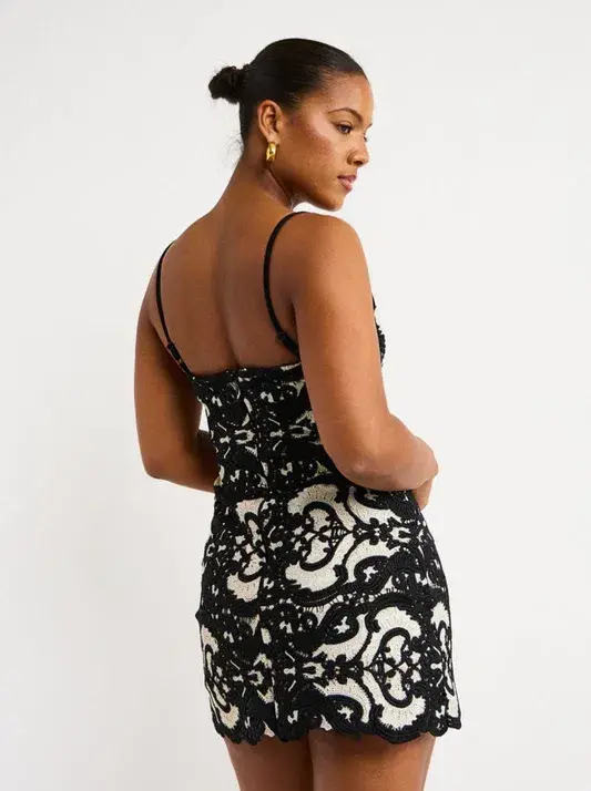 Manning Cartell Material Girls Motif-Embroidery Mini Dress Black Size 6 for rent on The Volte - main image