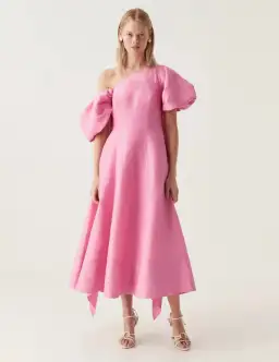 Aje Arista Tulip Sleeve Midi Dress in Pink Size 10 for rent on The Volte - image 1