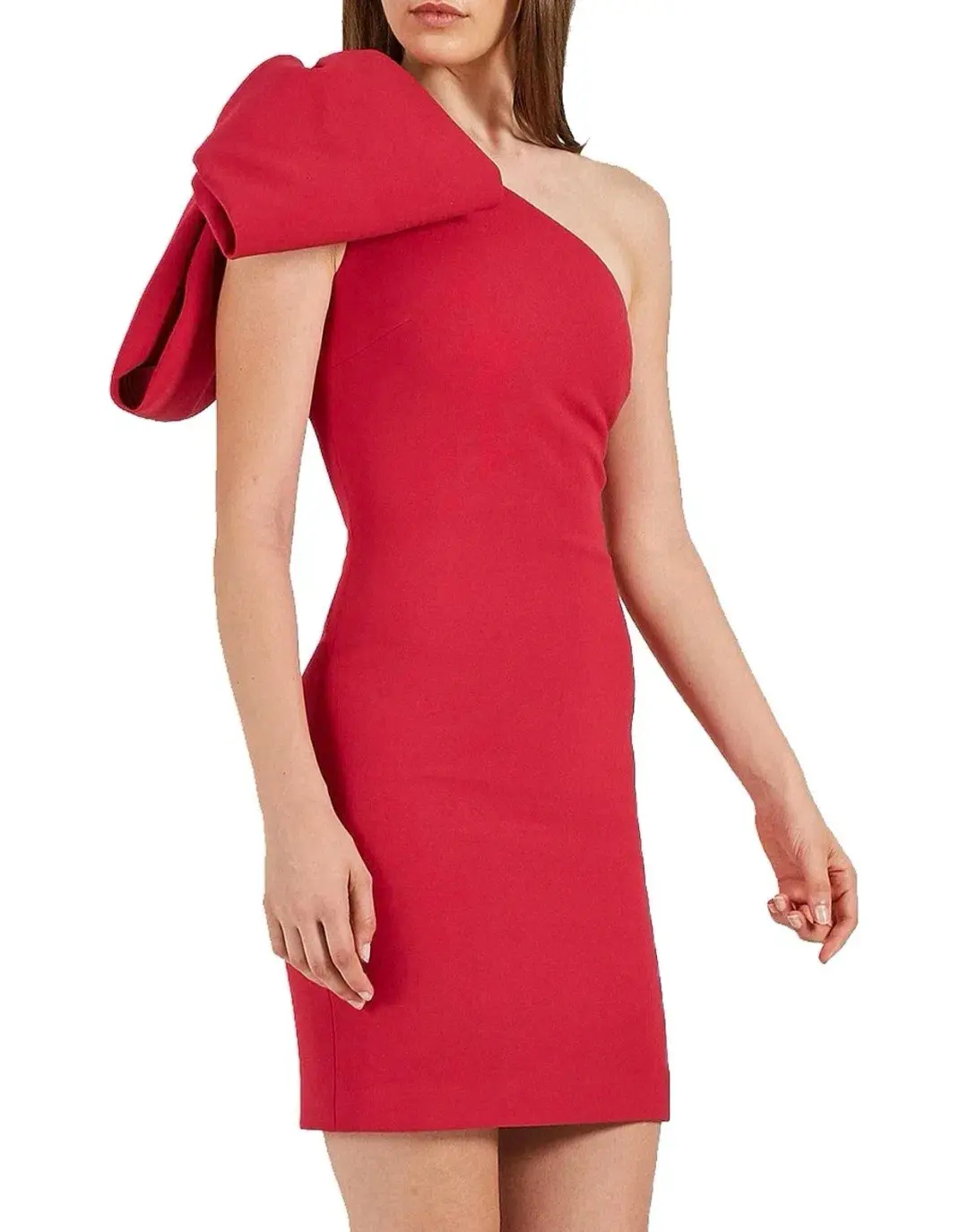 Rebecca Vallance Hamptons Bow Mini Dress Berry Size 8 for rent on The Volte - main image