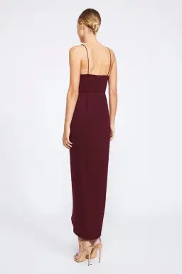 Shona Joy Core Cocktail Draped Maxi Dress Burgundy Size 14 for rent on The Volte - image 2