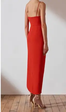 Shona Joy Core Cocktail Draped Maxi Dress Red Size 14 for rent on The Volte - image 3