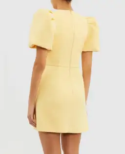 Rebecca Vallance Chloe Bow Mini Dress Lemon Yellow Size 8 for rent on The Volte - image 3