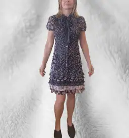 Diane Von Furstenberg Silk Knee Length Button Up Dress Multi Size 6 for rent on The Volte - image 1