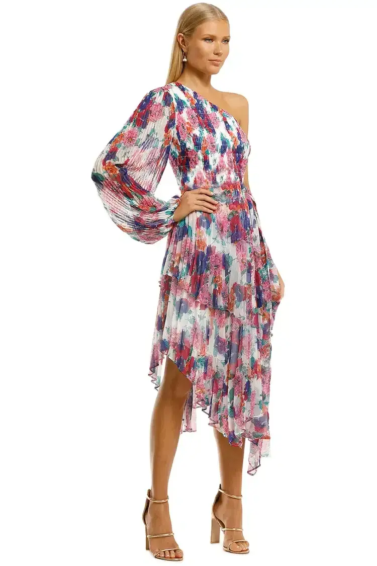 Talulah Always You Midi Dress Floral Fantasia Print Multi Print Size 8 for rent on The Volte - main image