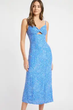 Kookai Karlie Midi Twist Dress in Blue/White Size 12 for rent on The Volte - image 2