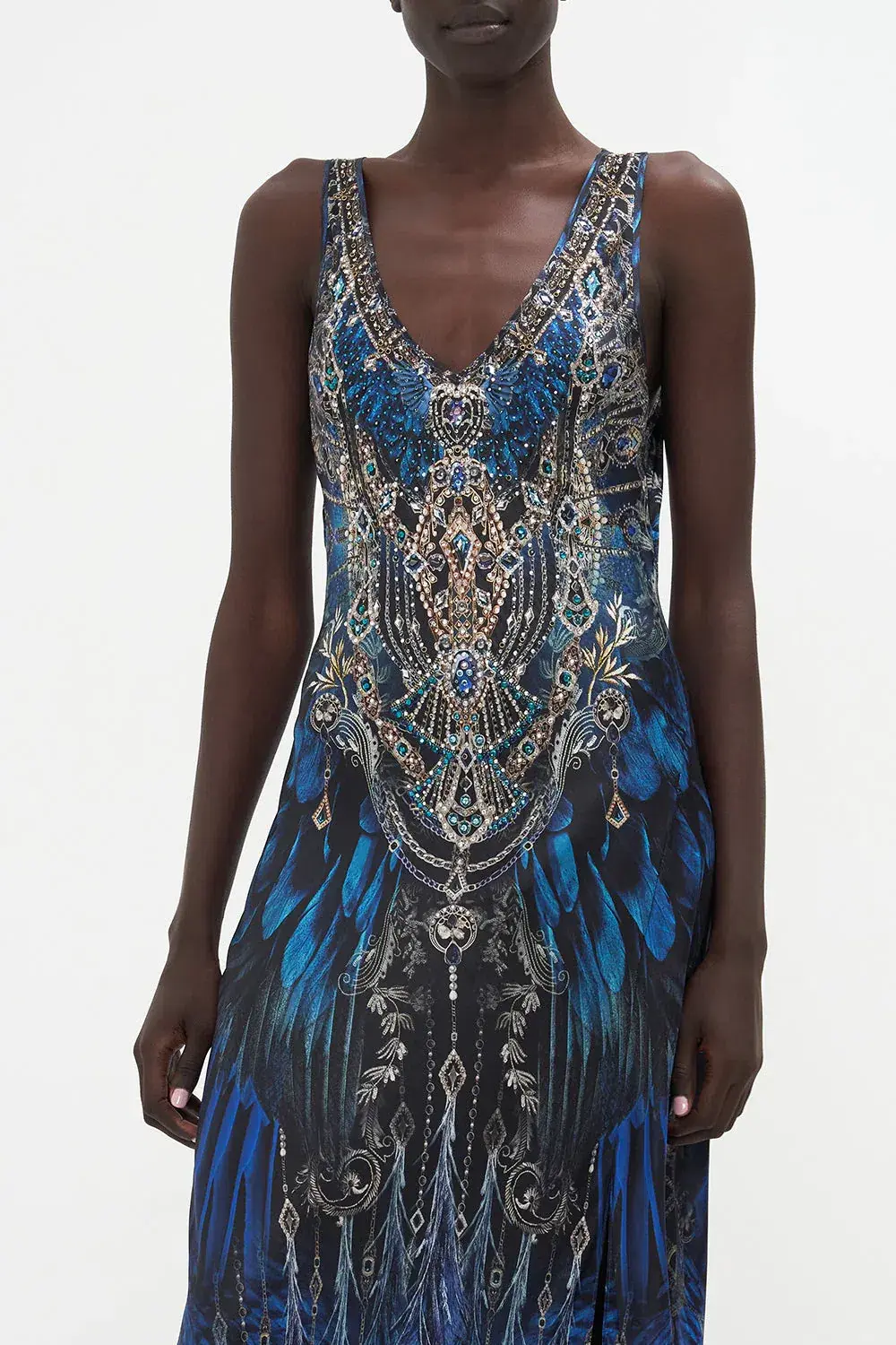 Camilla Ground Control Bias Cut Tank Dress Blue Size 16 for rent on The Volte - main image
