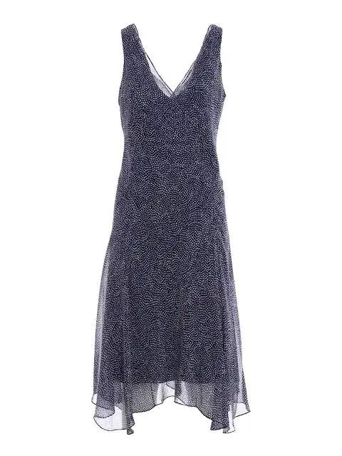 Diane Von Furstenberg Dita Silk Knee-Length Dress Blue/White Size 10 for rent on The Volte - main image