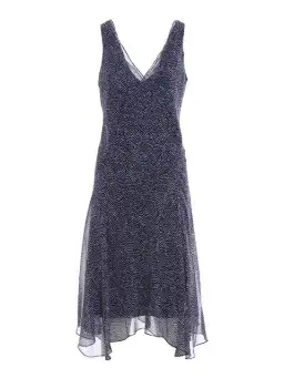 Diane Von Furstenberg Dita Silk Knee-Length Dress Blue/White Size 10 for rent on The Volte - image 4