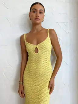 Bec & Bridge Effie Knit Dress Yellow Size 8 for rent on The Volte - image 2