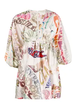 Zimmermann The Ladybeetle Word Mini Dress in Word Print Size 2/Au 12 for rent on The Volte - image 4