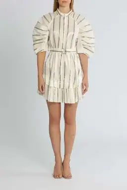 Acler Leighton Mini Dress Ivory Print Size 8 for rent on The Volte - image 1