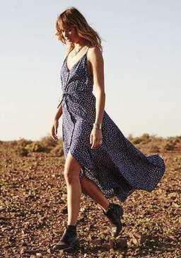 Vagabond Backless Splash Dress Navy Tiny Floral for rent on The Volte - image 1