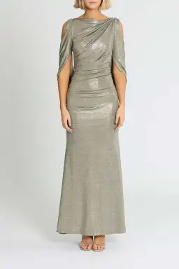 Montique Lana Metallic Gown Gold Size 14 for rent on The Volte - image 1