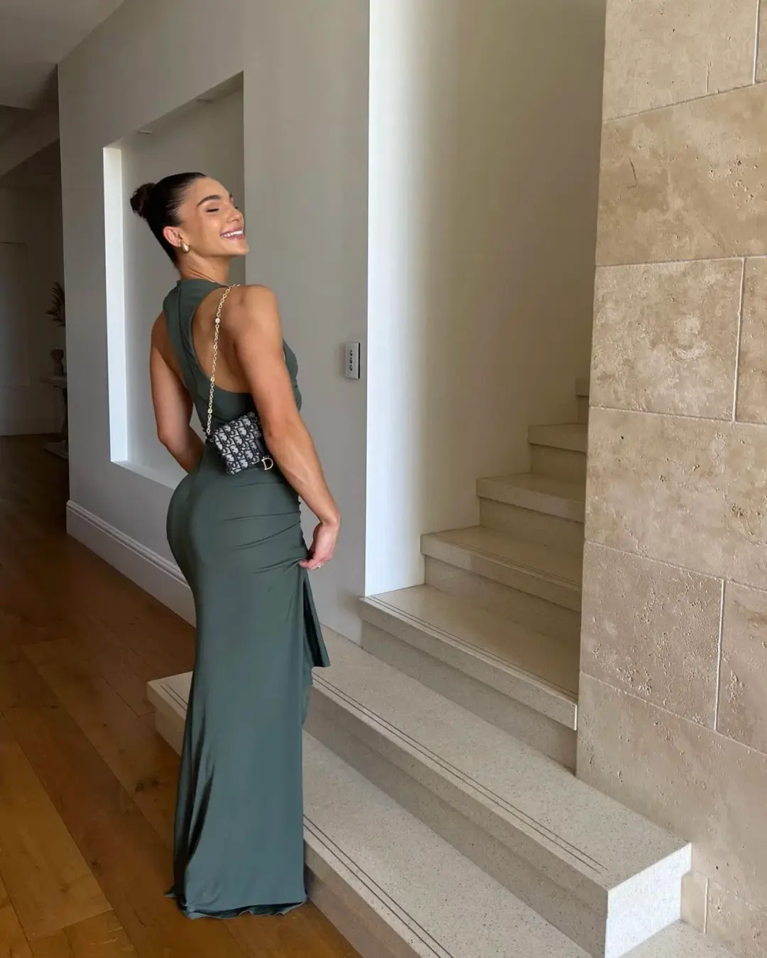 Christopher Esber Vivenda Drape Dress Green Size S/ AU 8 for rent on The Volte - main image